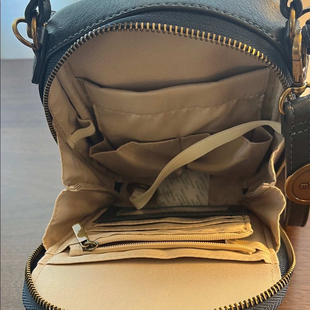 Dark Leather Mini Crossbody Bag - Picture 2 of 3
